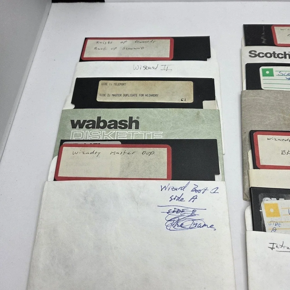 Vintage Wizardry I II III IV RPG 13 Disk Lot 5.25 Floppy Apple II Untested